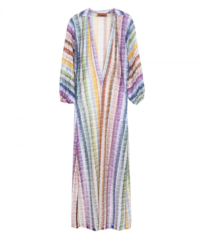 COVER-UPS - ZIG ZAG MOTIF LONG COVER UP