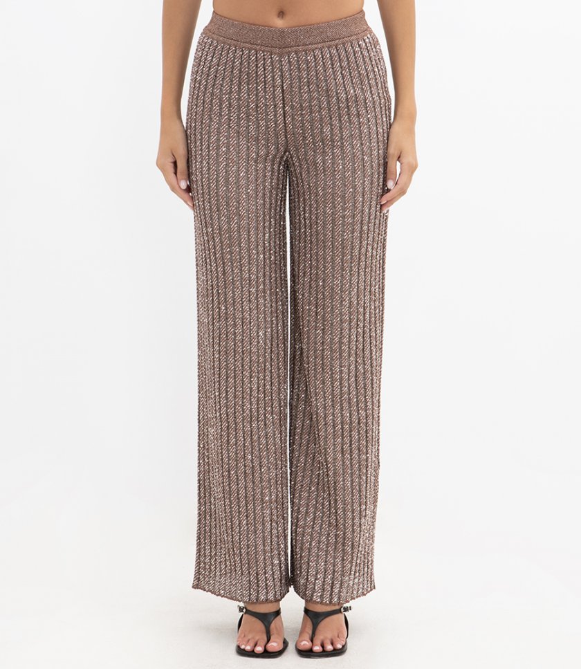 TEXTURED SEQUINS TROUSERS