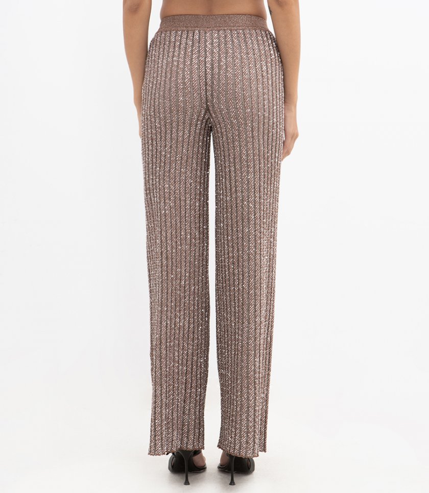 TEXTURED SEQUINS TROUSERS