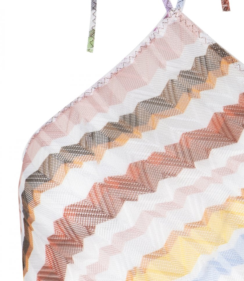 ZIG ZAG TULLE HALTERNECK TOP