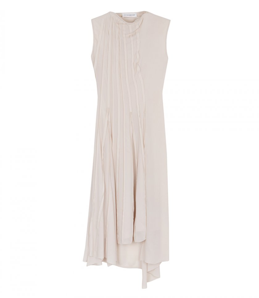 VICTORIA BECKHAM - PLEATED SLEEVELESS DRESS