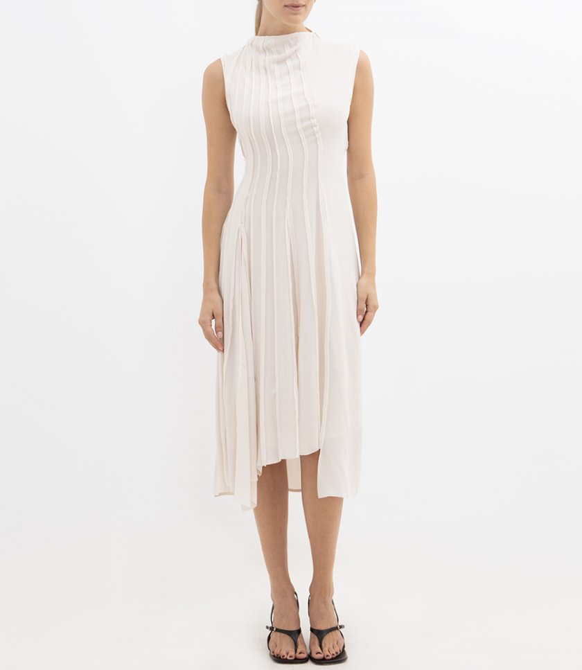 PLEATED SLEEVELESS DRESS