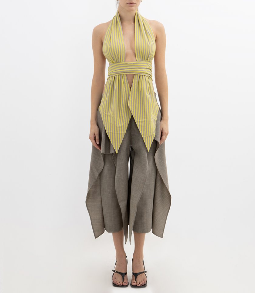 SCARF DRAPED HALTER TOP