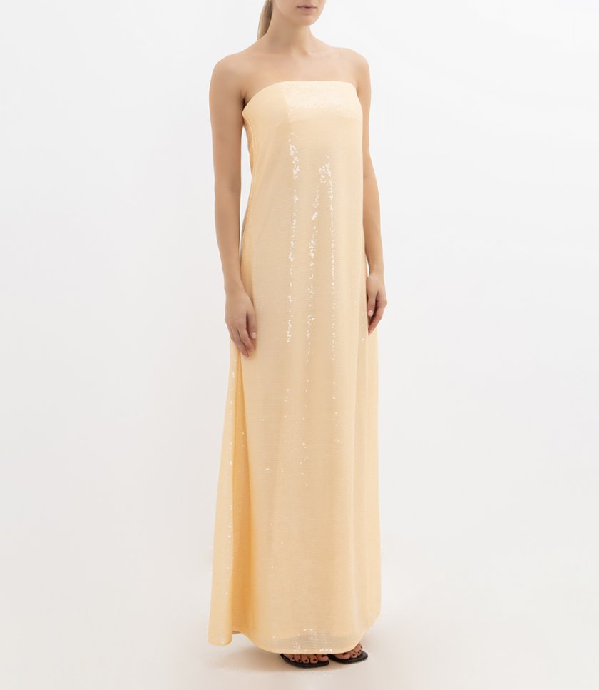 OPALINE SEQUIN STRAPLESS GOWN