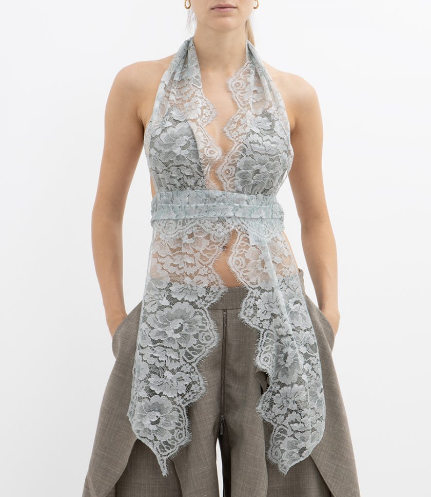 MOONLIT PATINA LACE SCARF TOP