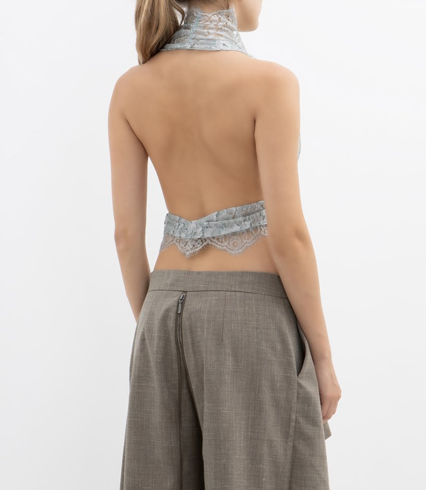 MOONLIT PATINA LACE SCARF TOP