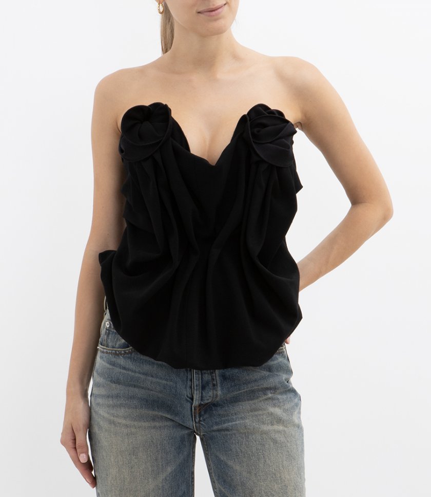FLORAL DETAILED DRAPED CORSET