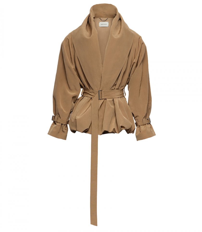 JUST IN - BALLON SLEEVE BELTED JACKET