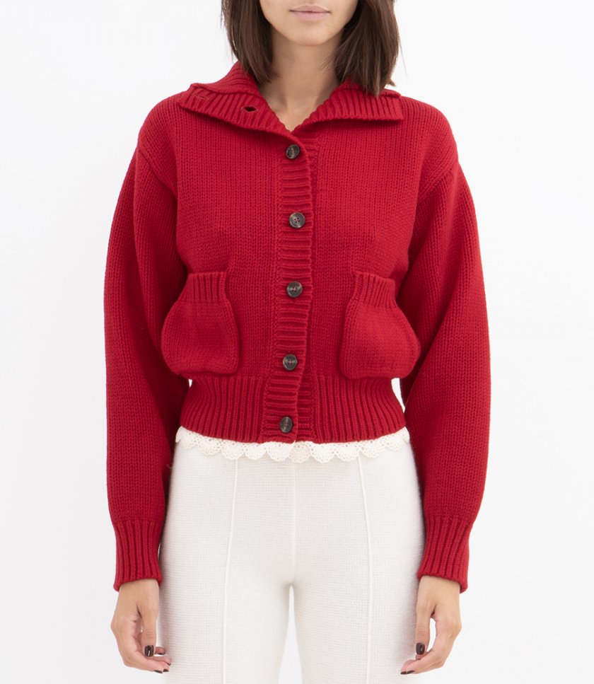 CHUNKY KNIT BUTTON CARDIGAN