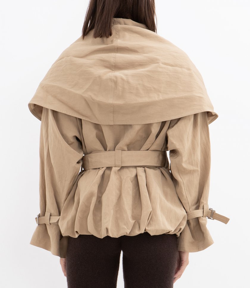 BALLON SLEEVE BELTED JACKET