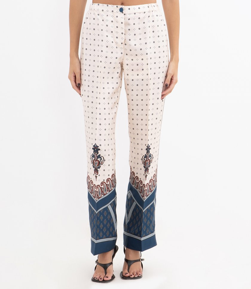 CUFFED HIGH PIPING PANTS