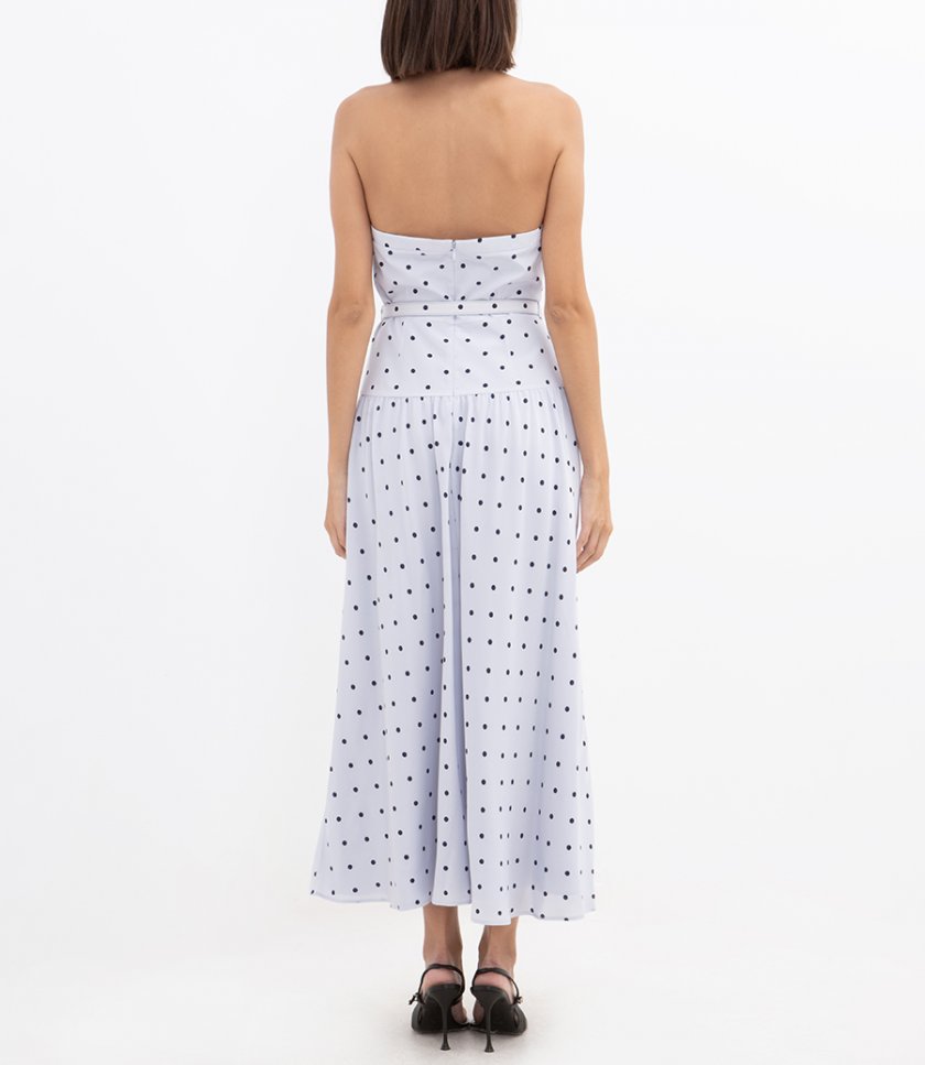 POLKA-DOT HALTERNECK MIDI DRESS