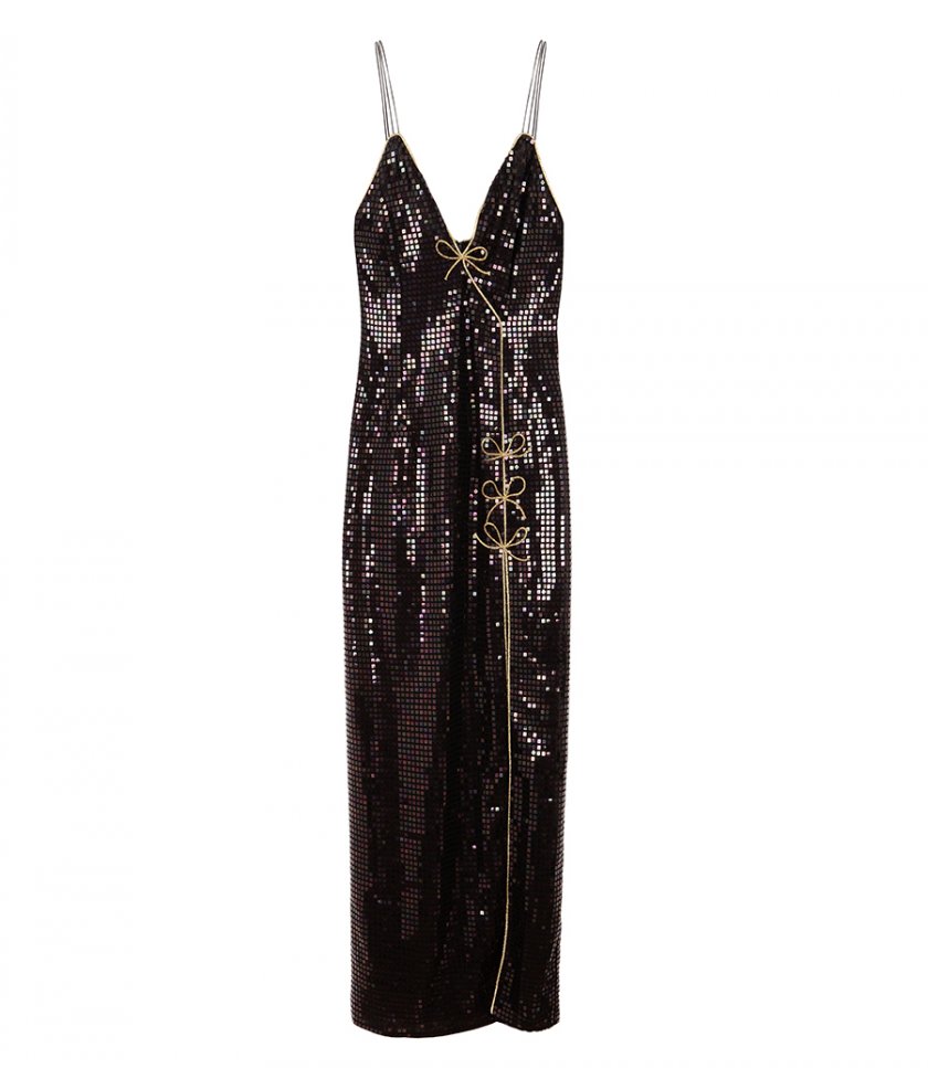 JUST IN - SEQUIN-EMBROIDERED SILK SLIP DRESS