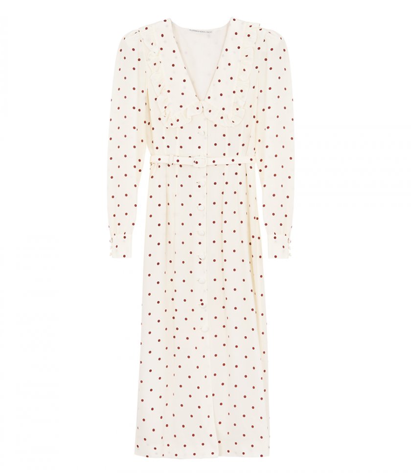 JUST IN - POLKA-DOT SPOON NECKLINE DRESS
