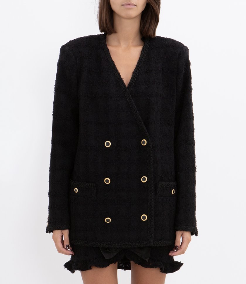 CHECK TWEED BOUCLE JACKET