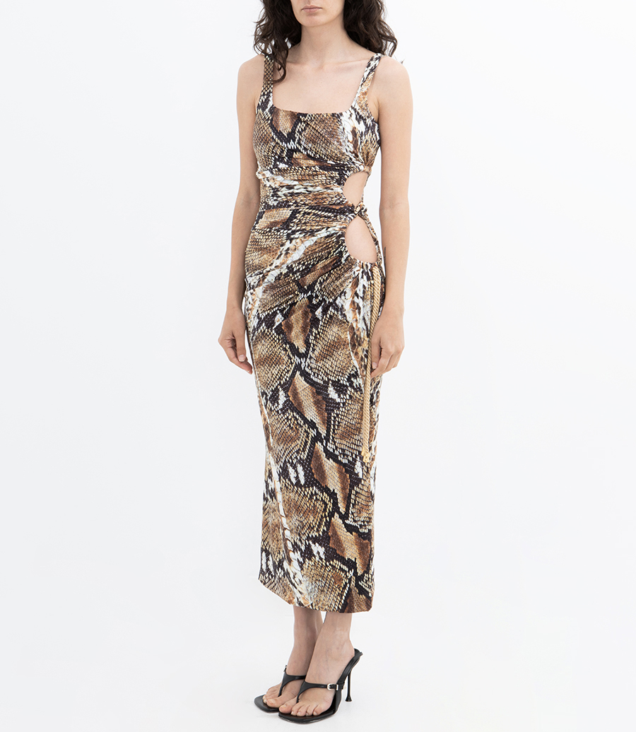 SNAKE SKIN CUT OUT DRESS