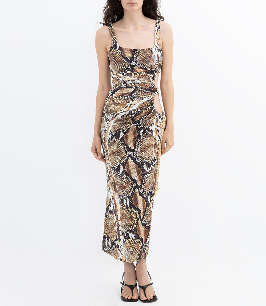 SNAKE SKIN CUT OUT DRESS