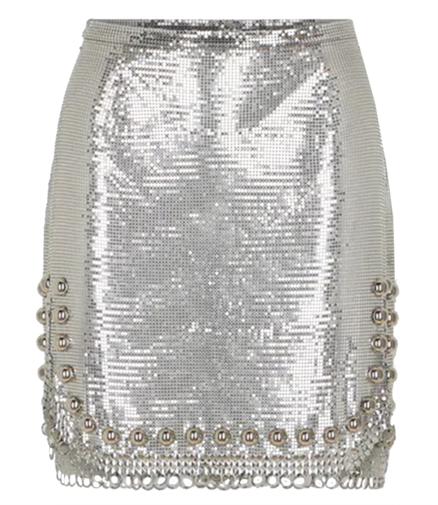 RABANNE - SHORT SKIRT IN MESH
