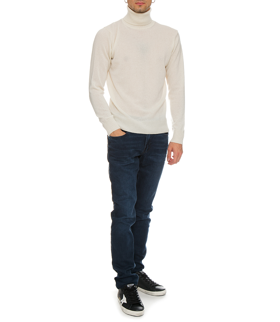 ROLL NECK CASHMERE PULLOVER
