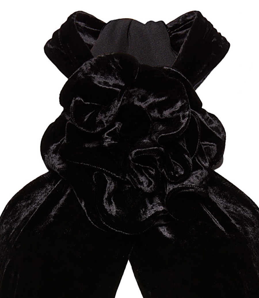 TWISTED WRAP VELVET BODYSUIT