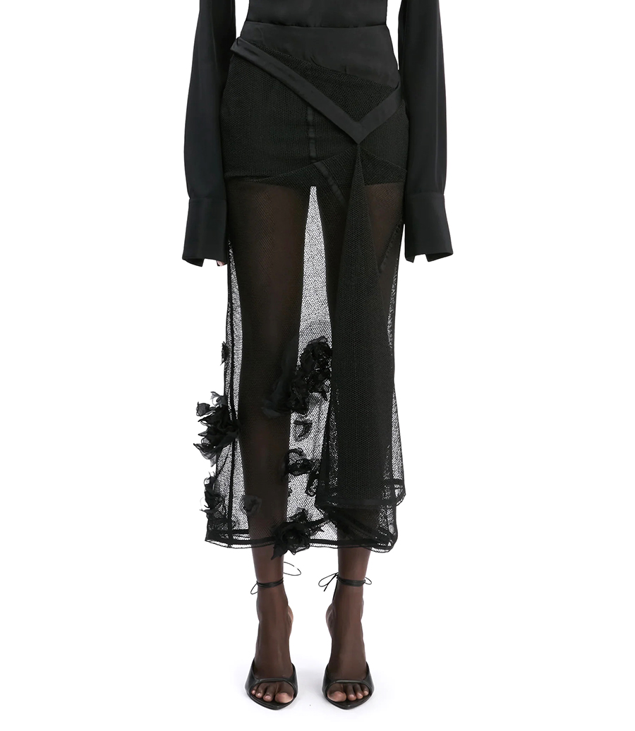 BASQUE DETAIL MIDI SKIRT