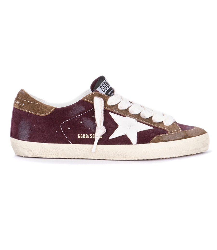 GOLDEN GOOSE  - WHITE STAR SUPER-STAR SUEDE