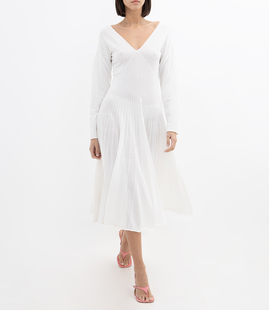 PLEATED KNITWEAR DRESS