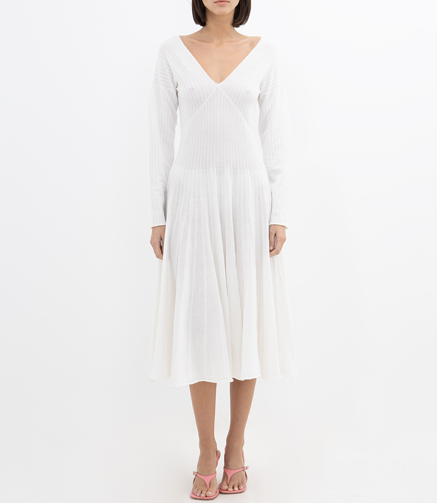 PLEATED KNITWEAR DRESS