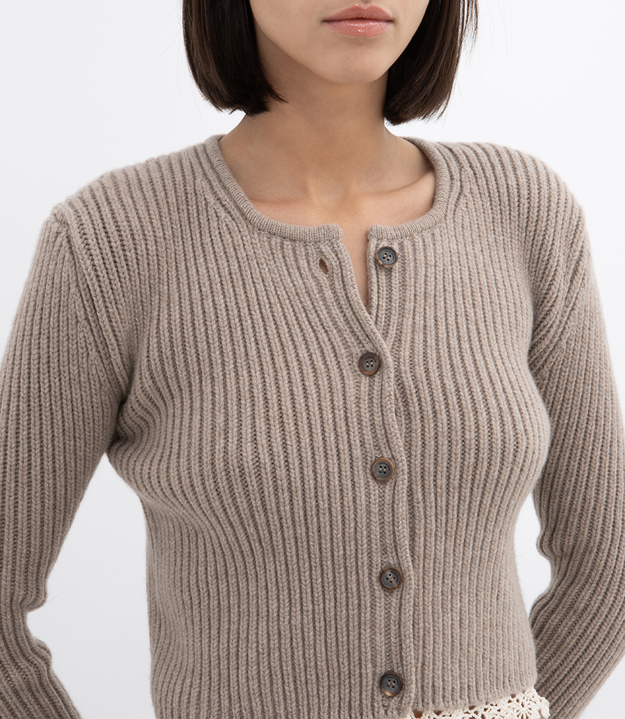 CROCHET-TRIM SWEATER