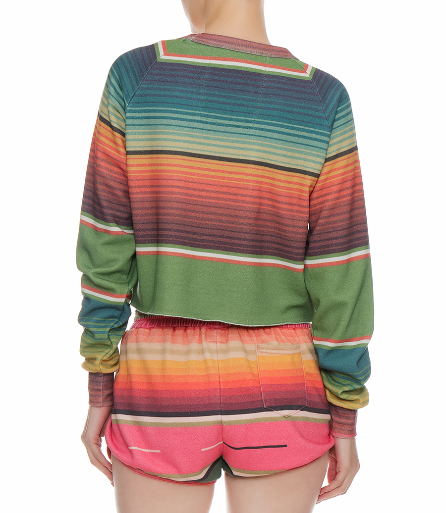SERAPE BOLT STITCH CROPPED CREW SWEATSHIRT