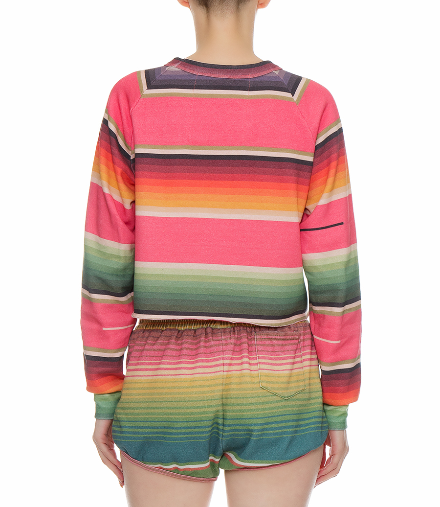 SERAPE BOLT STITCH CROPPED CREW SWEATSHIRT