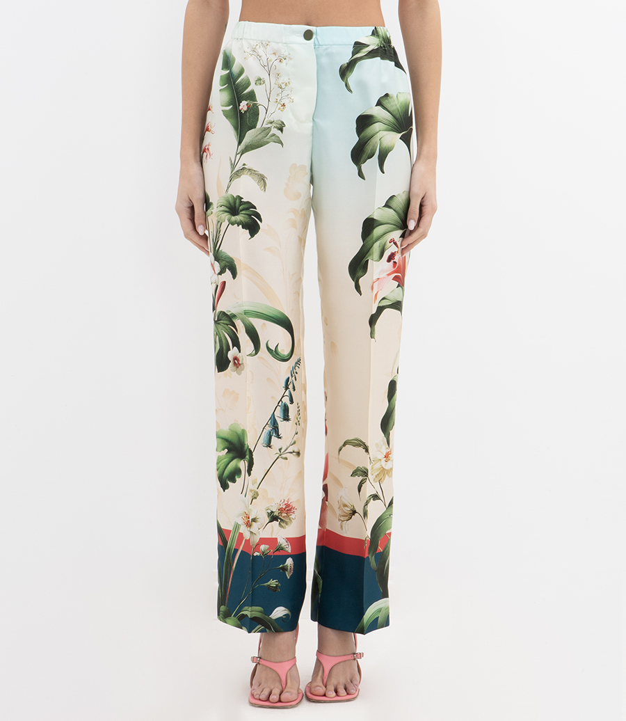 CUFFED HIGH PIPING PANTS