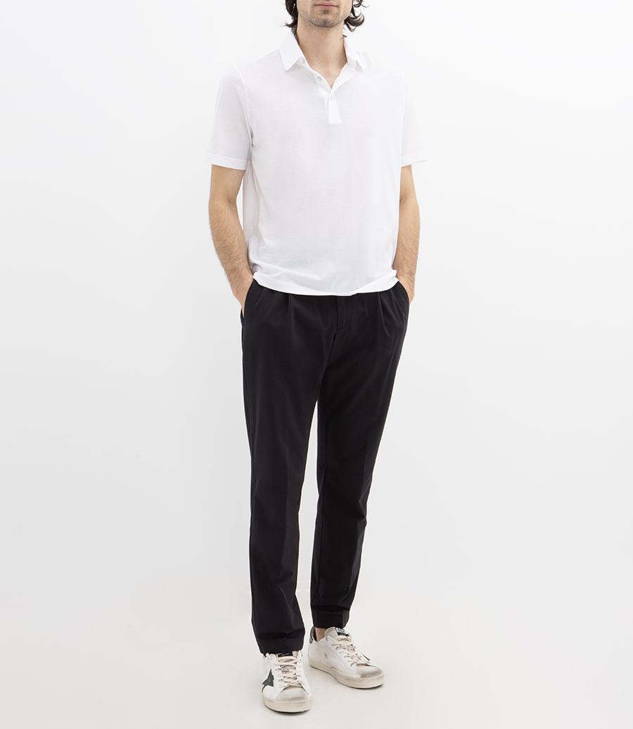 JERSEY CREPE POLO SHIRT