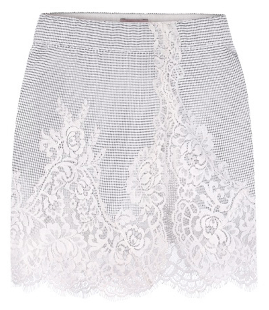 NUE - METAL MESH DECORATED MINI SKIRT