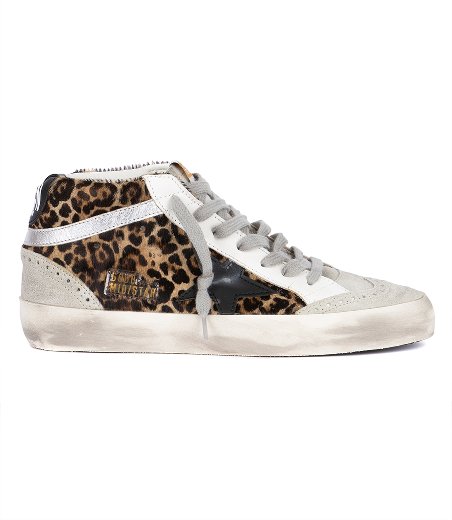 GOLDEN GOOSE  - LEOPAR PRINT BLACK STAR MID STAR