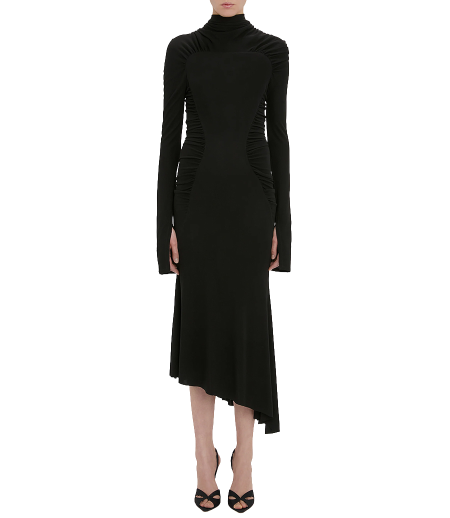 HIGH NECK MIDI DRESS