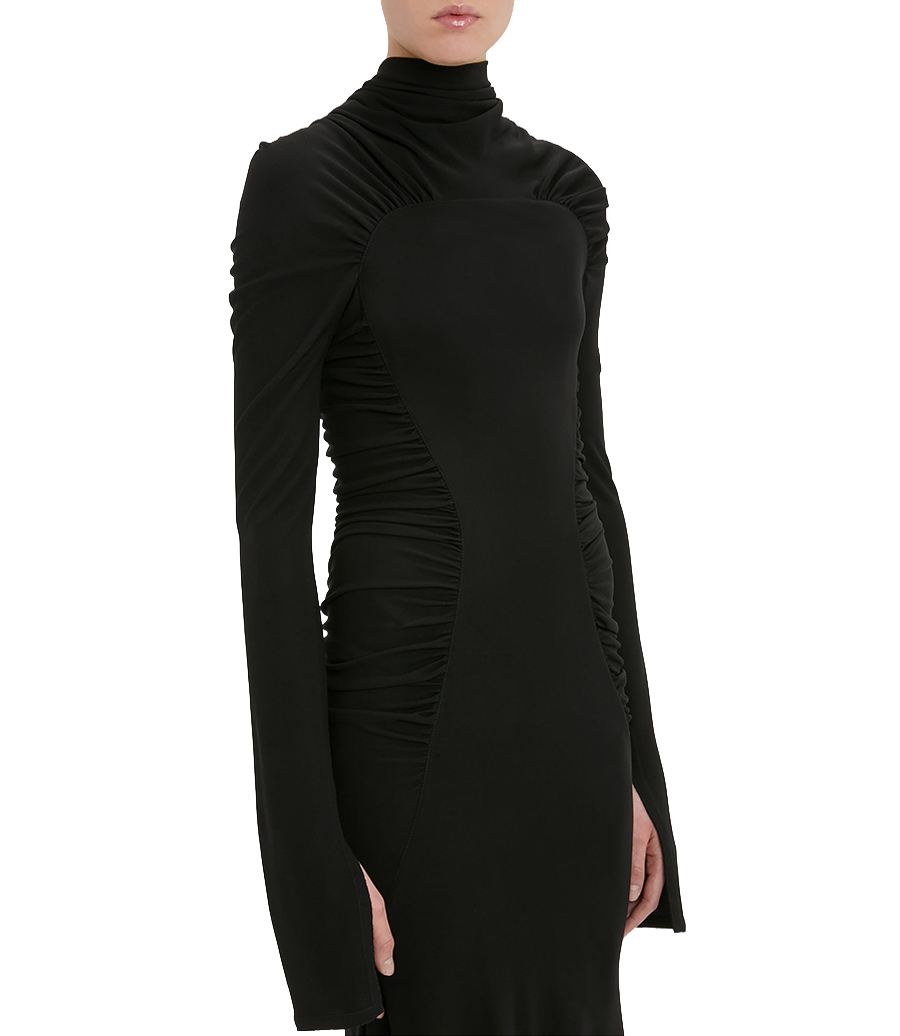 HIGH NECK MIDI DRESS