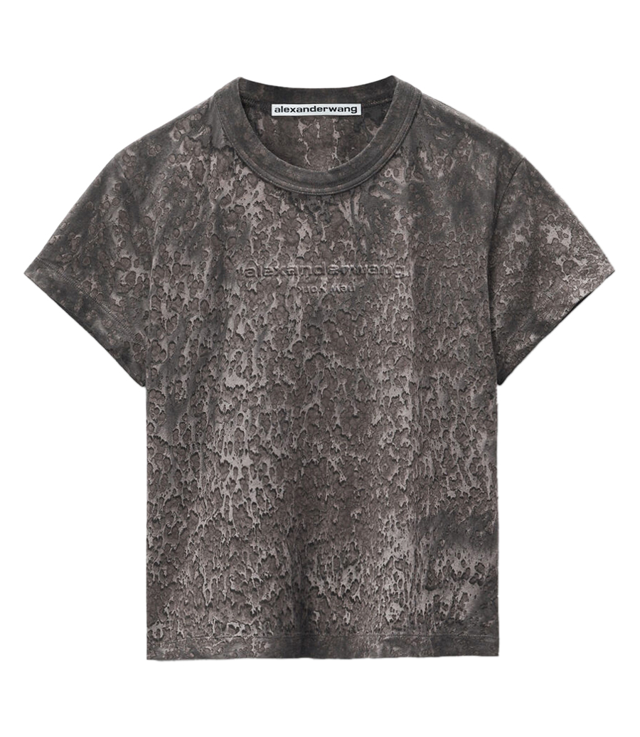 ALEXANDER WANG - LOGO EMBOSSED SPLATTER WASH SHRUNKEN TEE