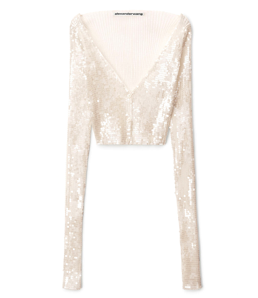 ALEXANDER WANG - V NECK CARDIGAN IN SEQUIN