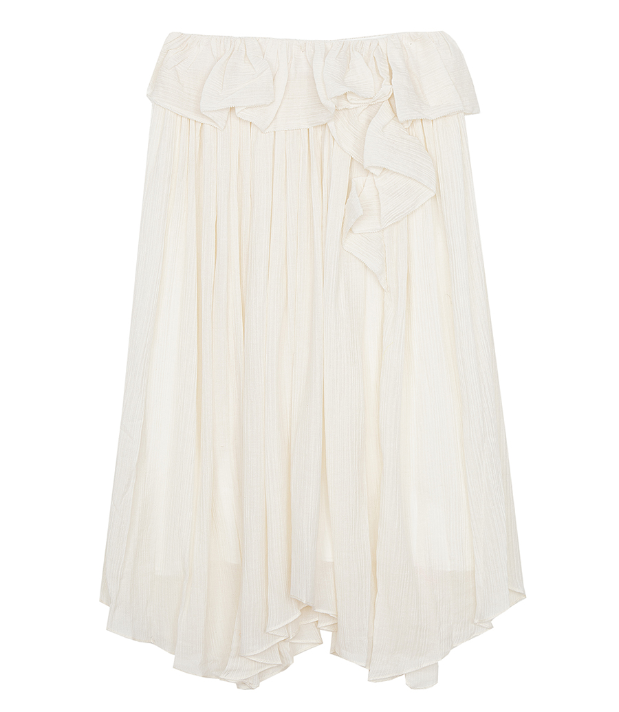 3.1 PHILLIP LIM - PLISSE VOILE PETAL DRAPE SKIRT