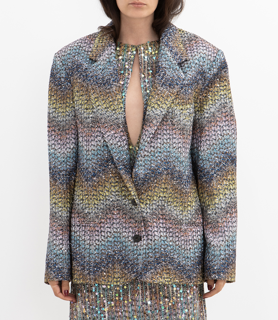 VISCOSE LAME WITH SEQUINS BLAZER