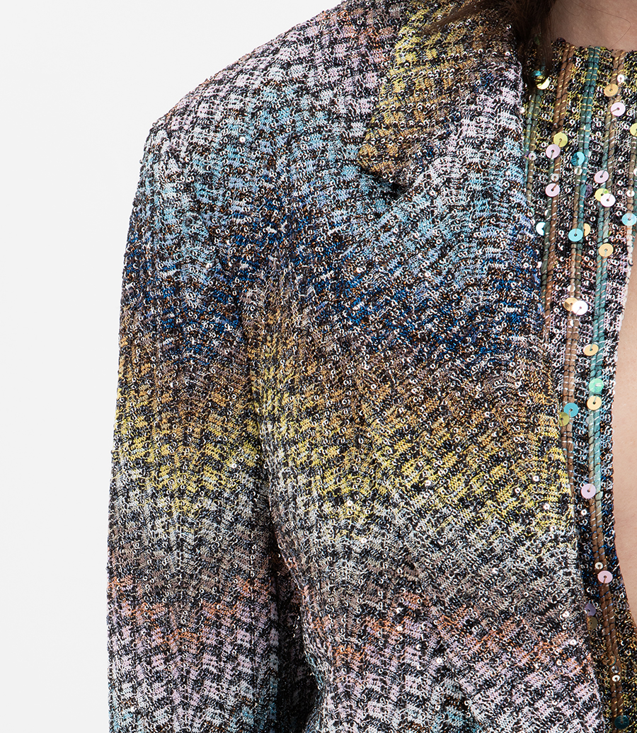 VISCOSE LAME WITH SEQUINS BLAZER