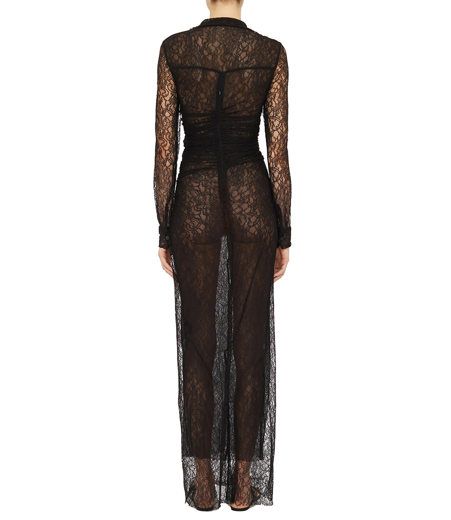 LACE VENUS PLUNGE SHIRT DRESS