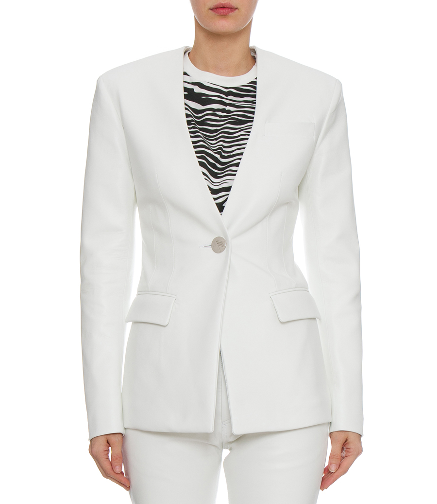 LEATHER WHITE BLAZER