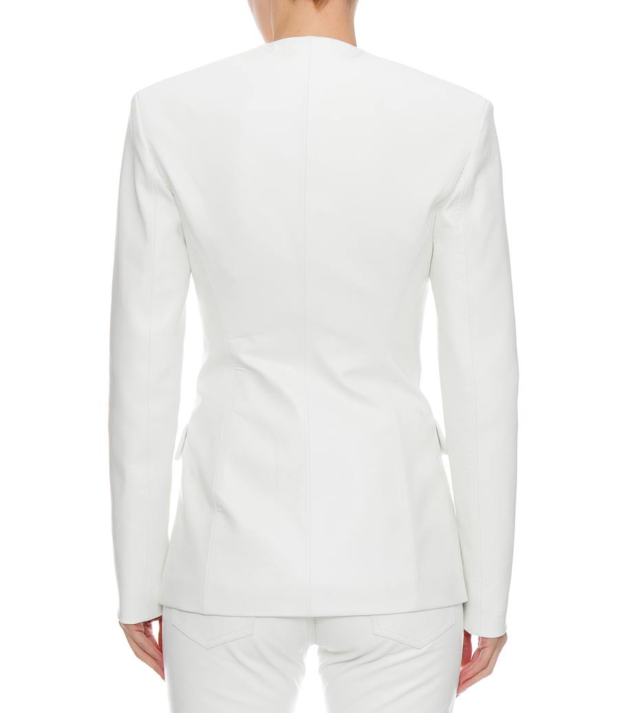 LEATHER WHITE BLAZER
