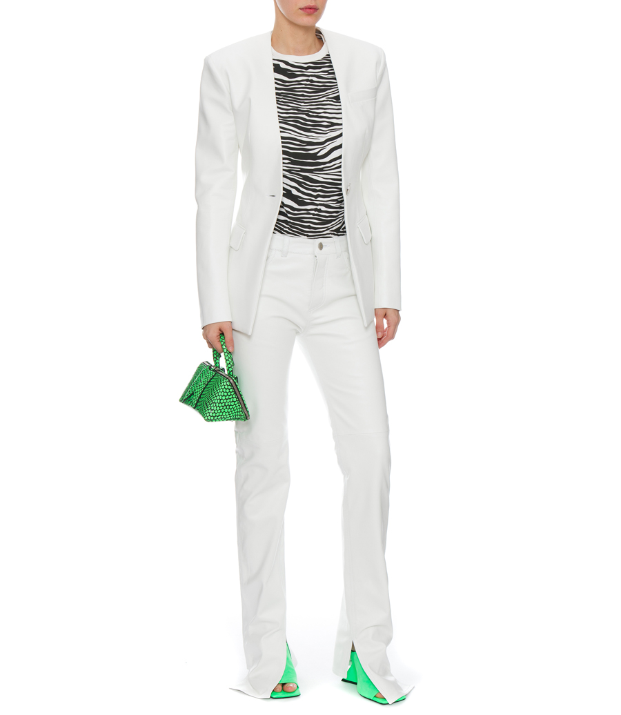 LEATHER WHITE BLAZER