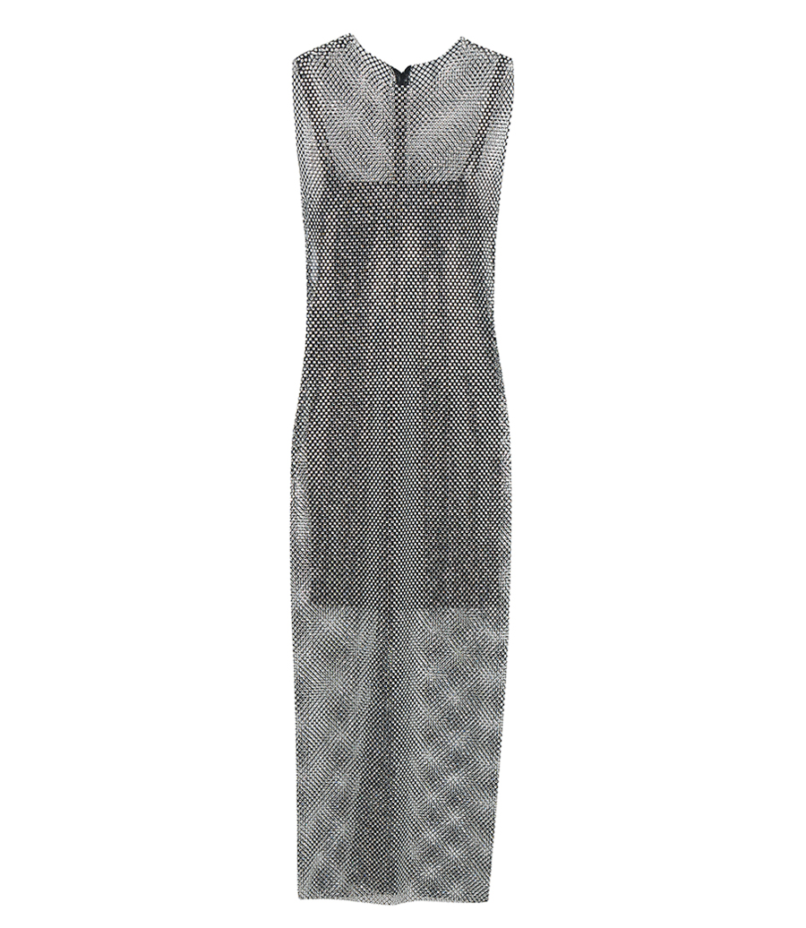 PHILOSOPHY DI LORENZO SERAFINI - DRESS IN MESH WITH RHINESTONES