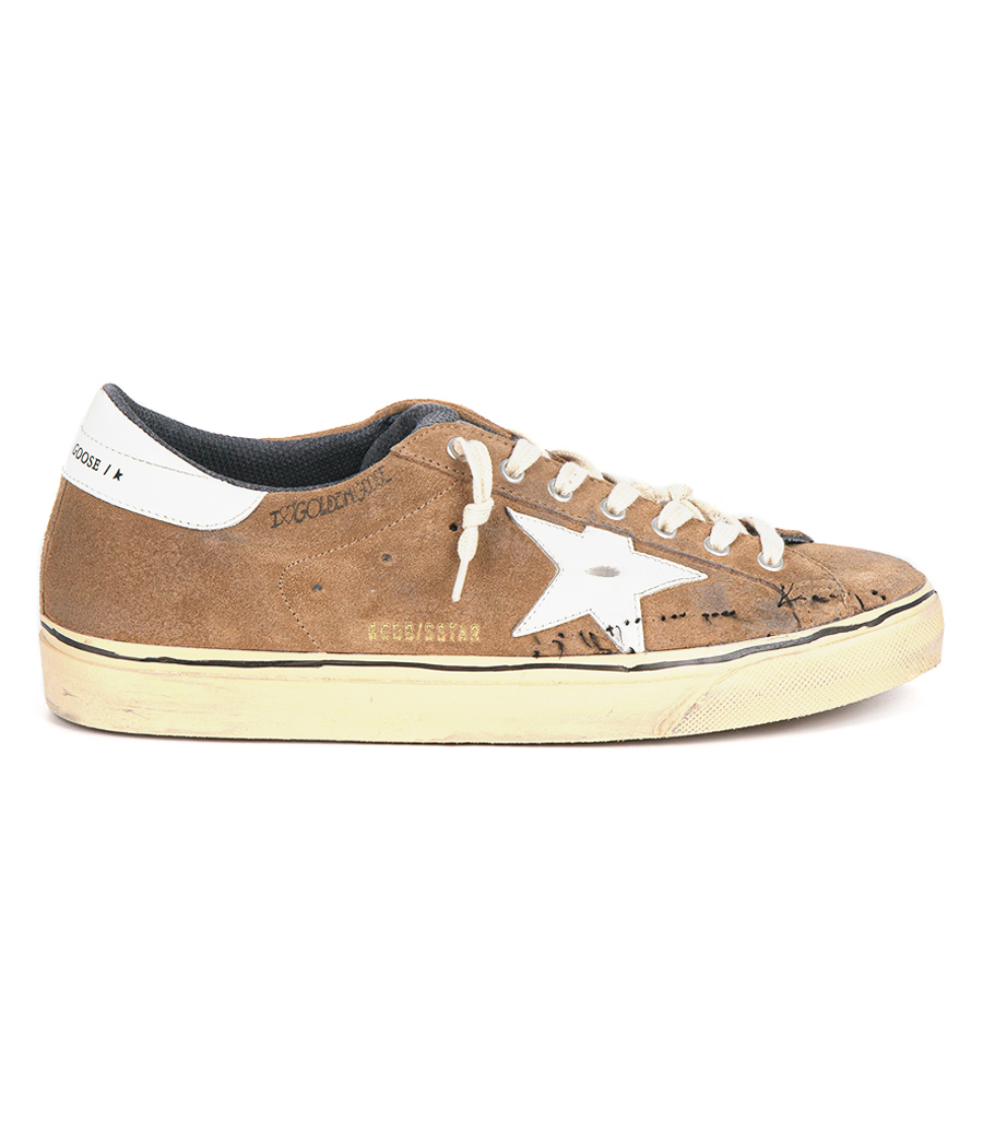 GOLDEN GOOSE  - TABACCO SUEDE SUPER-STAR