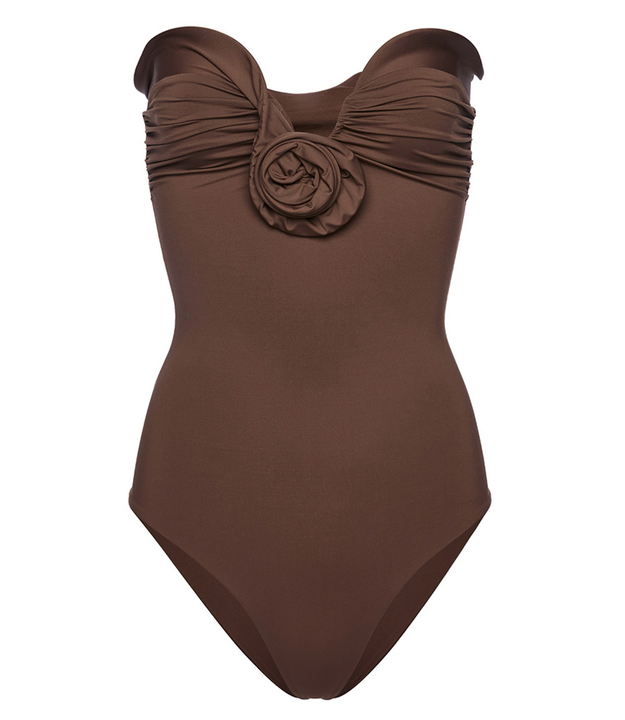 MAGDA BUTRYM - SCULPTURAL ROSE BUSTIER SWIMSUIT