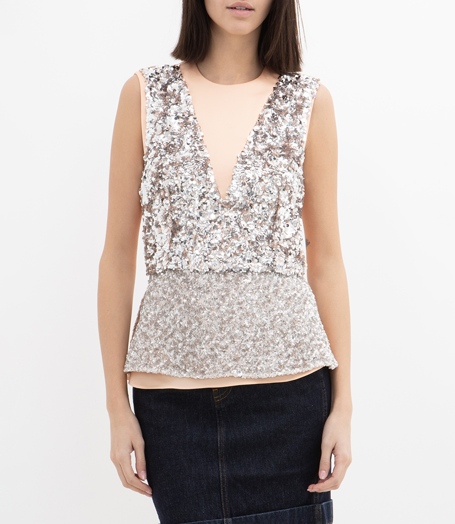 SEQUIN EMBELLISHED TOP op